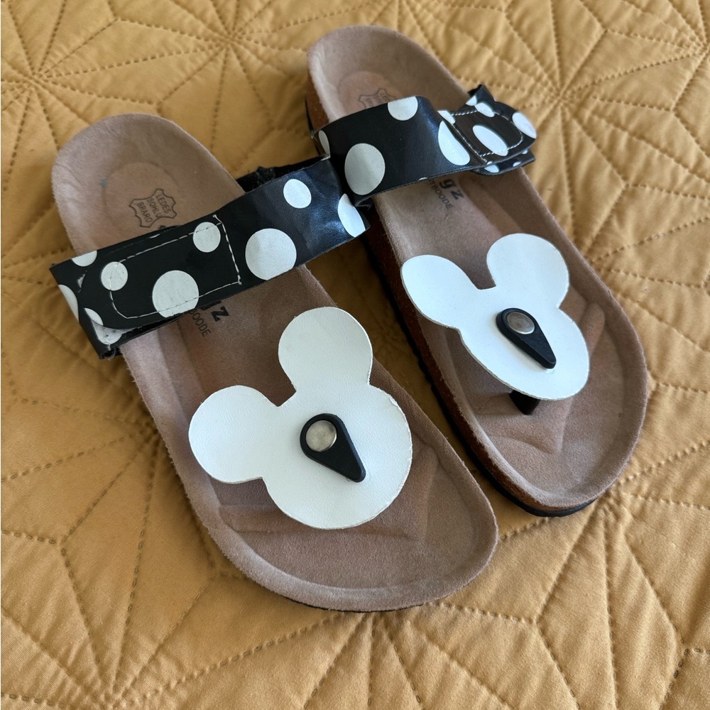 Black and White Mickey Mouse Sandals
